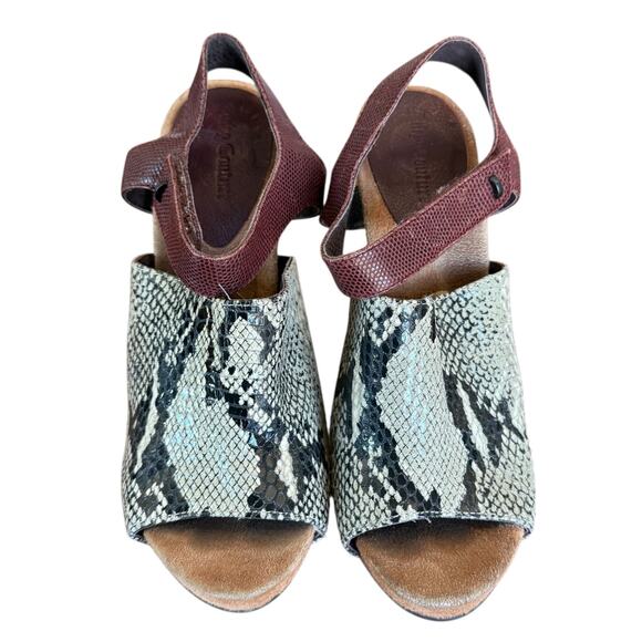 Juicy Couture Women's Y2K Snake Skin Open Toe Ultra High Block Heels - Size 9 - Picture 3 of 10